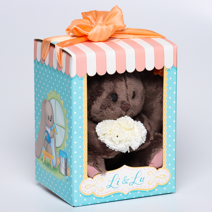 Мягкая игрушка &laquo;Li с белыми цветами&raquo;, заяц, 25 см