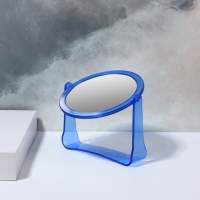 Зеркало настольное &laquo;Круг&raquo;, d зеркальной поверхности 10,8 см, цвет синий