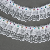 Тесьма белая кружевная, 4,5 см, в рулоне 10 м Тесьма белая кружевная, 4,5 см, в рулоне 10 м