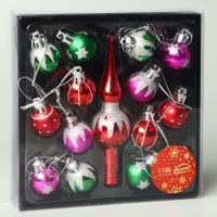 Набор украшений пластик 15 шт "Сочельник" краски, d-3 см, наконечник 13 см Набор украшений пластик 15 шт "Сочельник" краски, d-3 см, наконечник 13 см