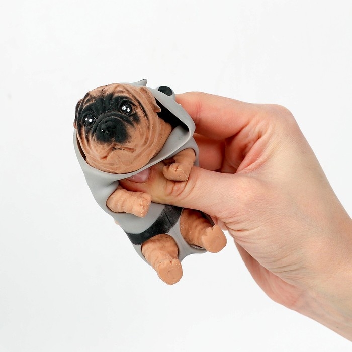 Мялка-тянучка &laquo;Собачка&raquo; с песком, одежда снимается, виды МИКС