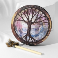 Шаманский бубен "Дракон" с колотушкой 5х25х25 см Шаманский бубен "Дракон" с колотушкой 5х25х25 см