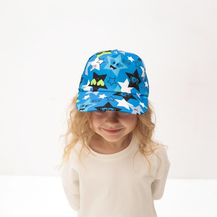 Кепка детская MINAKU "Звёзды" цвет голубой, р-р 52