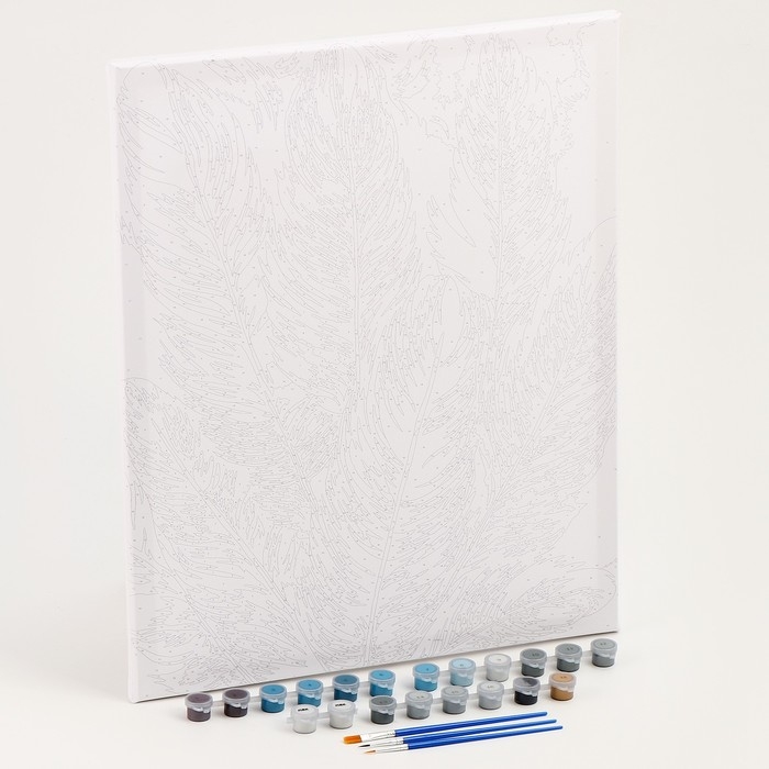 Картина по номерам на холсте с подрамником с золотой краской &laquo;Перья&raquo;, 40 х 50 см