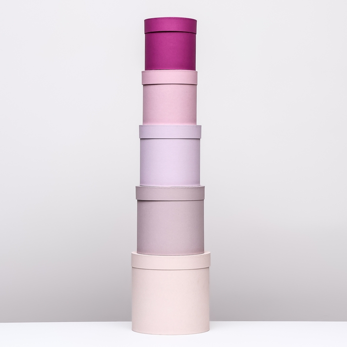 Набор круглых коробок 5 в 1 Набор круглых коробок 5 в 1 "Ягодный", 23 х 23 - 15 х 15 см