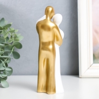 Сувенир полистоун "Влюблённые - объятия" бело-золотой 15х4,5 см Сувенир полистоун "Влюблённые - объятия" бело-золотой 15х4,5 см