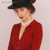 Колье &laquo;Вдохновение&raquo; шар №12,14, цвет бело-бежевый в золоте, L=50 см