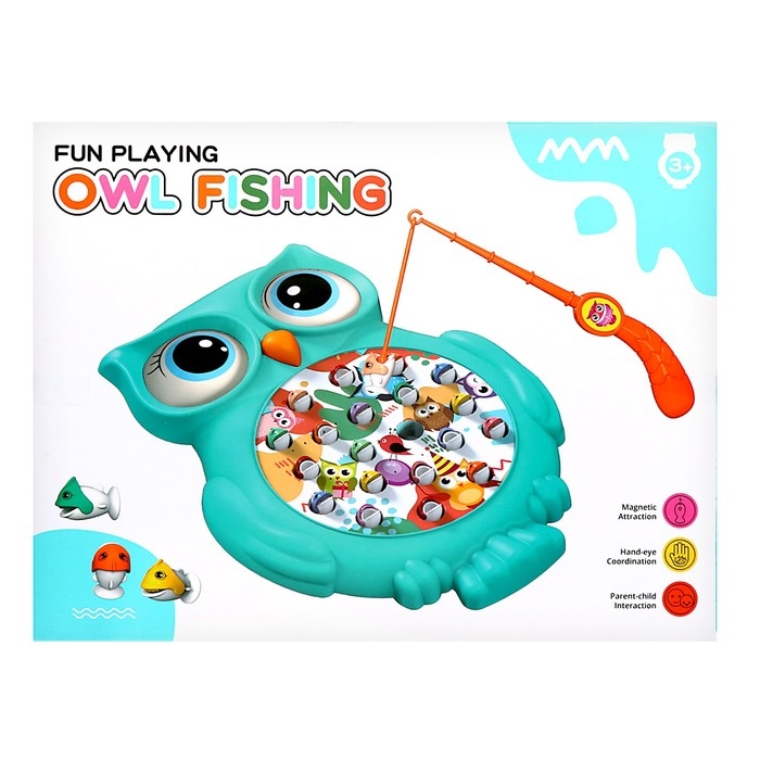Рыбалка магнитная &laquo;Совушка&raquo;, 20 рыбок, 2 удочки