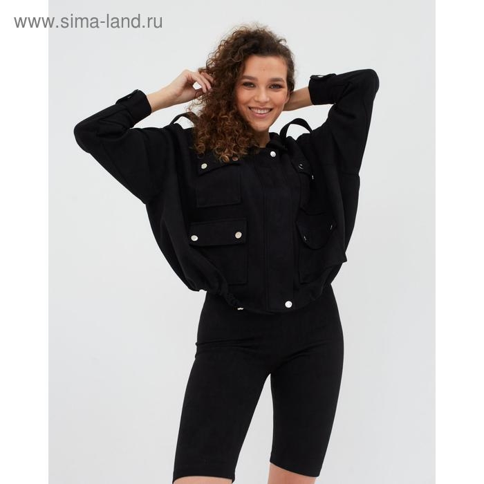 Бомбер женский MINAKU цвет чёрный, р-р 48