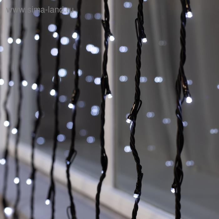 Гирлянда «Водопад» 2 × 6 м, IP44, УМС, тёмная нить, 1500 LED, свечение белое, 8 режимов, 220 В Гирлянда «Водопад» 2 × 6 м, IP44, УМС, тёмная нить, 1500 LED, свечение белое, 8 режимов, 220 В