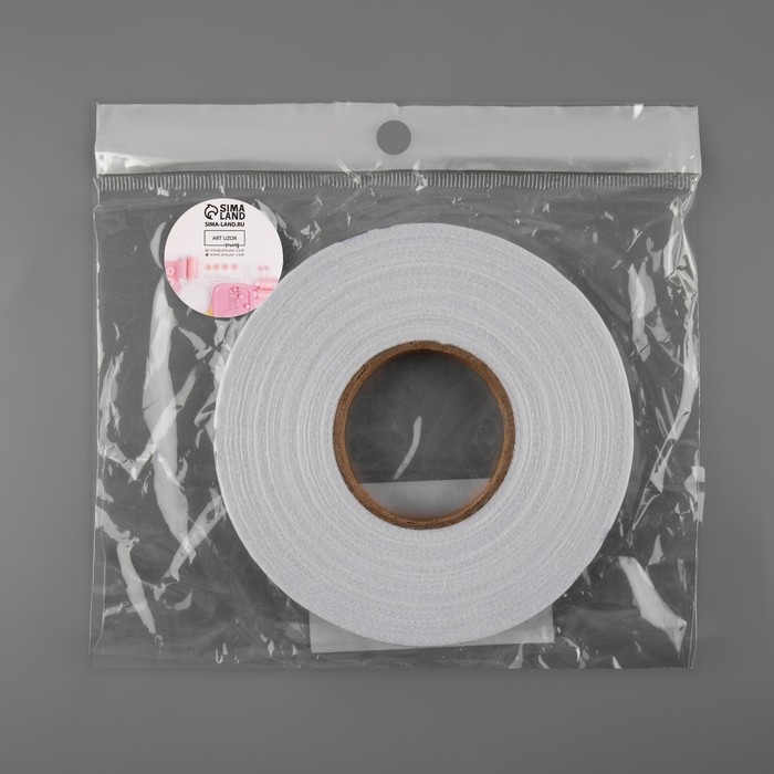 Лента клеевая нитепрошивная по долевой, 38 г/кв.м, 10 мм &times; 50 м, цвет белый