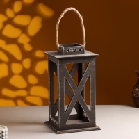 Кашпо деревянное "Фонарь. Прованс" 17х17х31 см Коричневый Кашпо деревянное "Фонарь. Прованс" 17х17х31 см Коричневый