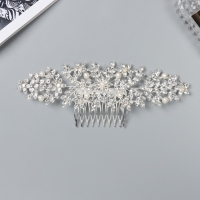 Гребень для волос "Розмари" цветочный, 16х6 см, серебро