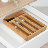 Лоток - подставка для столовых приборов, 35,5&times;25,4&times;5 см, бамбук