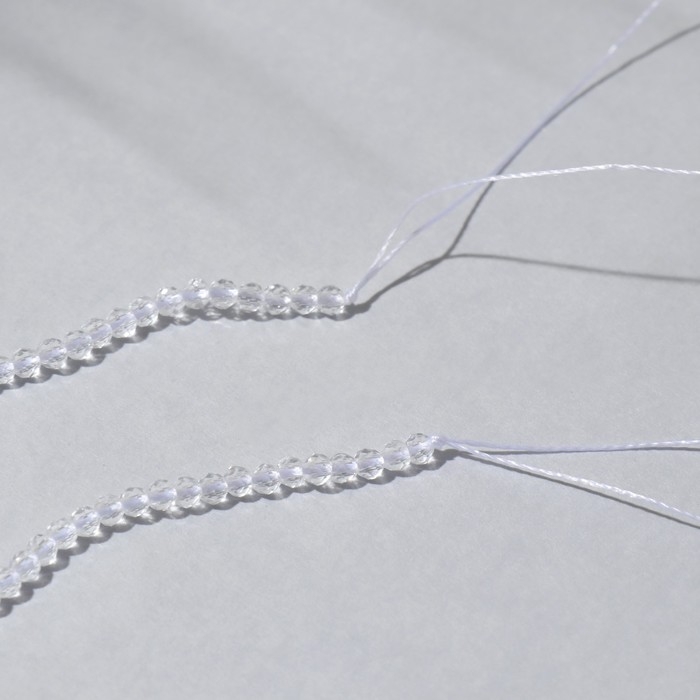 Бусины на нити шар №2 гранёный &laquo;Шпинель&raquo;, цвет белый, 38 см