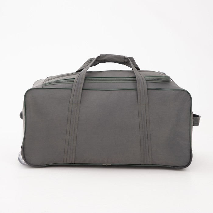 Сумка дорожная на колесах, отдел на молнии, 3 наружных кармана, цвет серый Сумка дорожная на колесах, отдел на молнии, 3 наружных кармана, цвет серый