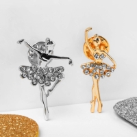 Значок &laquo;Балерины&raquo; дуо, форма МИКС, цвет МИКС (неделимая фасовка 12 шт., цена за шт.)