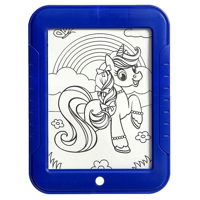 Планшет для рисования &laquo;Волшебный единорог&raquo;, 6 неоновых фломастеров, 6 картинок, 8 световых эффектов