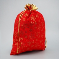 Мешочек подарочный «С лучшими пожеланиями», снежинки, тиснение, 30 х 40 см, Новый год Мешочек подарочный «С лучшими пожеланиями», снежинки, тиснение, 30 х 40 см, Новый год
