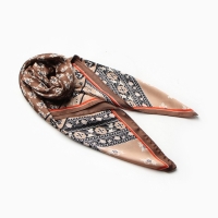 Платок женский MINAKU 70*70 см, коричневый Платок женский MINAKU 70*70 см, коричневый