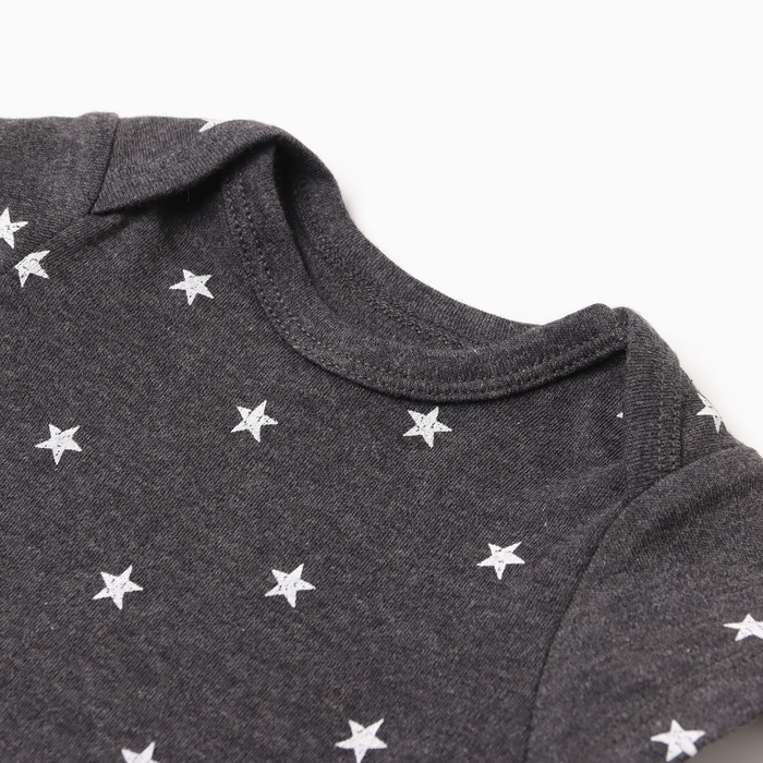 Боди детское с коротким рукавом, цвет серый, рост 68 см