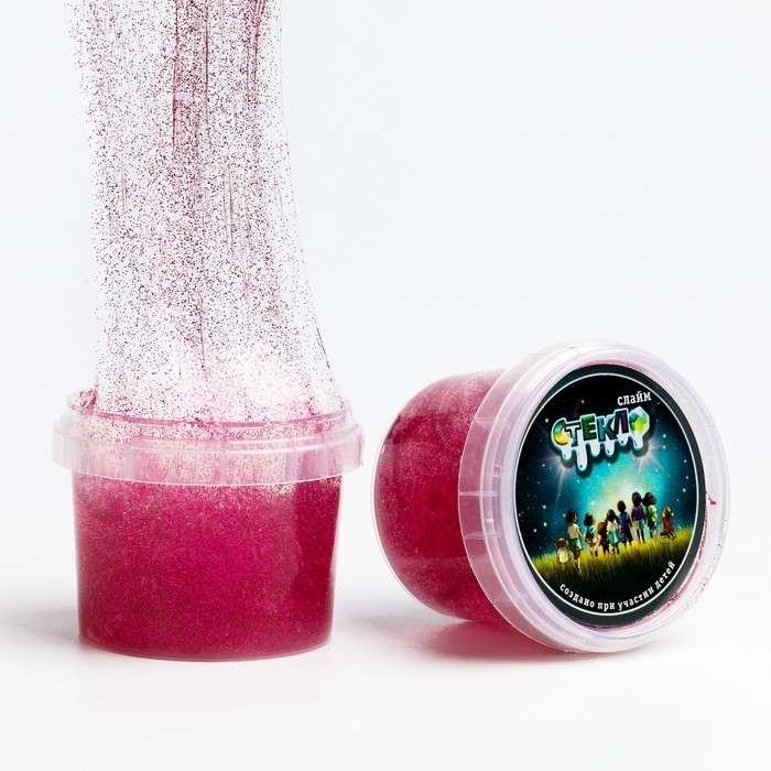 Слайм &laquo;Стекло&raquo; с вишнёвыми блёстками 100 г