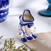 Подставка для зубочисток "Лягушка", гжель, фарфор, h=7,5см Подставка для зубочисток "Лягушка", гжель, фарфор, h=7,5см