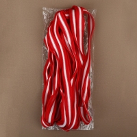 Тесьма трикотажная лампас 20 мм, 9,1 &plusmn; 0,5 м, цвет красный/белый