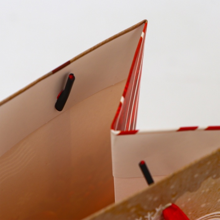 Новый год. Пакет подарочный новогодний под бутылку &laquo;Почта&raquo;, 13 x 36 x 10 см.