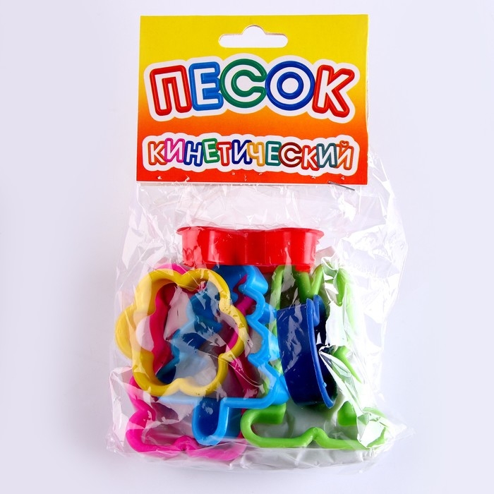 Кинетический песок, формочки 6 шт., &laquo;Цветок, грибок, бабочка, миша, зайчик, ёлочка&raquo;