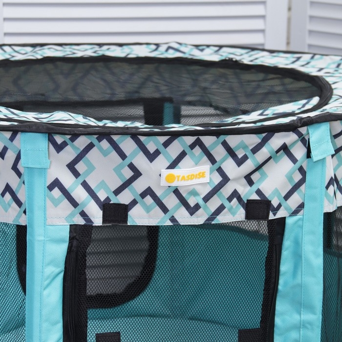 Вольер для животных, тентовый с узором, круглый, 90 х 55 см, голубой