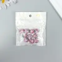 Бусины для творчества акрил "Цветочки на розовом" МИКС 1,6х1,6х1,6 см