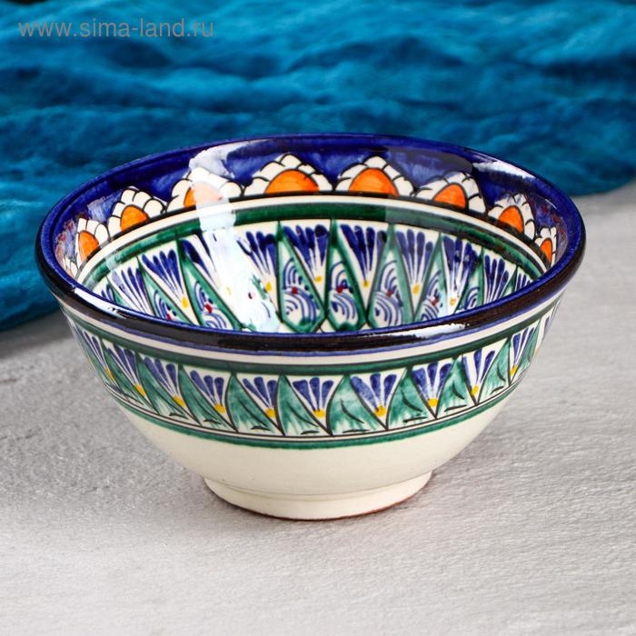 Коса Риштанская Керамика Коса Риштанская Керамика "Цветы" 15,5 см, средняя, синий