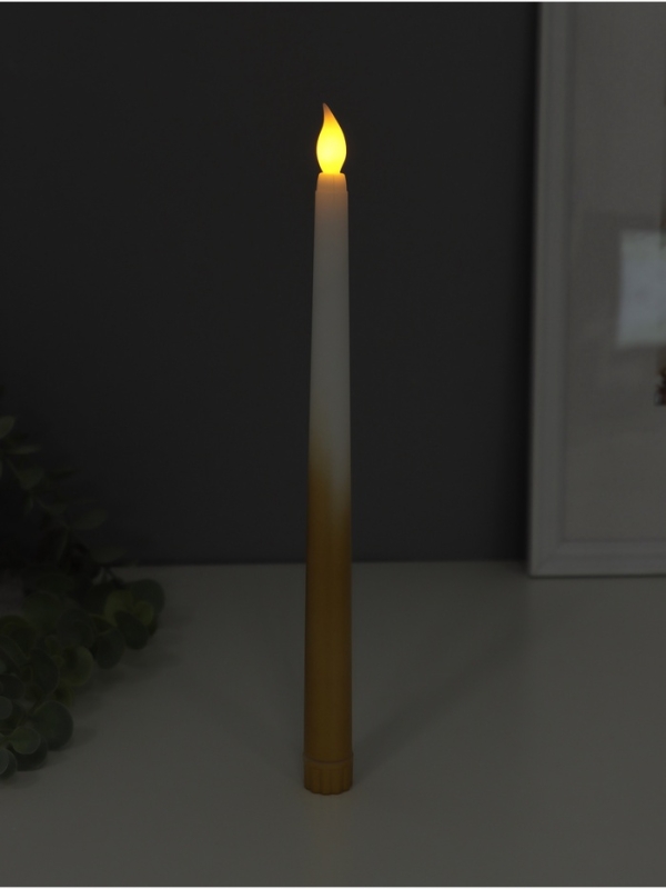 Ночник свеча Ночник свеча "Нежность" набор 2 шт LED 2xААА серебро/золото 2х2х27,5см