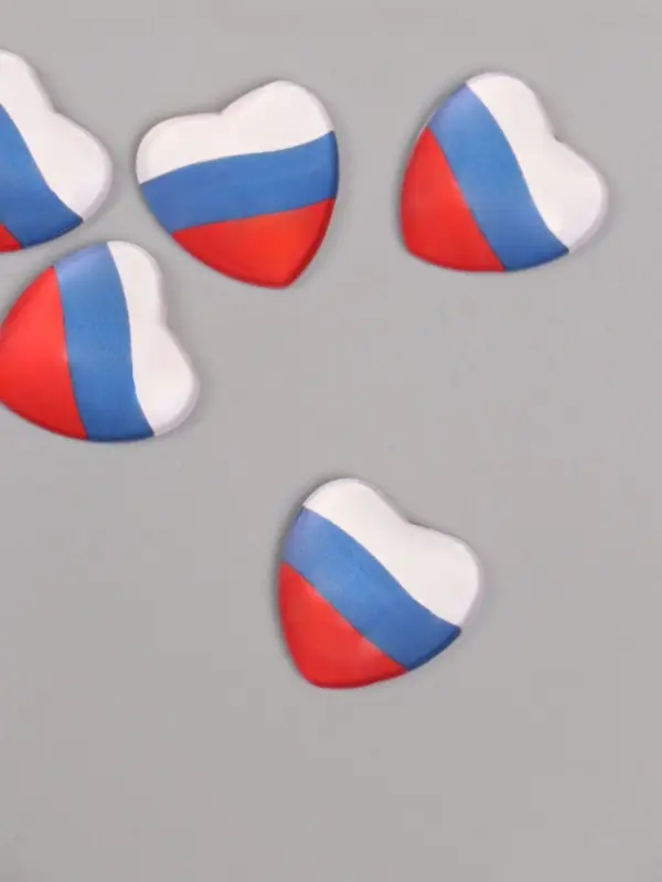 Кабошон стекло для творчества &laquo;Сердце. Россия&raquo;, 2.5&times;2.5 см
