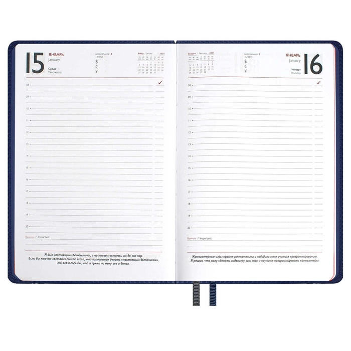 Ежедневник датированный 2025 года, ESCALADA, A5 176 листов, твердая обложка кожзам с поролоном, блинтовое тиснение, перфорация на обложке, блок 70 г/м2, синий Ежедневник датированный 2025 года, ESCALADA, A5 176 листов, твердая обложка кожзам с поролоном, блинтовое тиснение, перфорация на обложке, блок 70 г/м2, синий