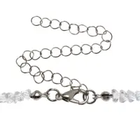 Колье "Акцент" сердце, двойное, цвет белый в серебре