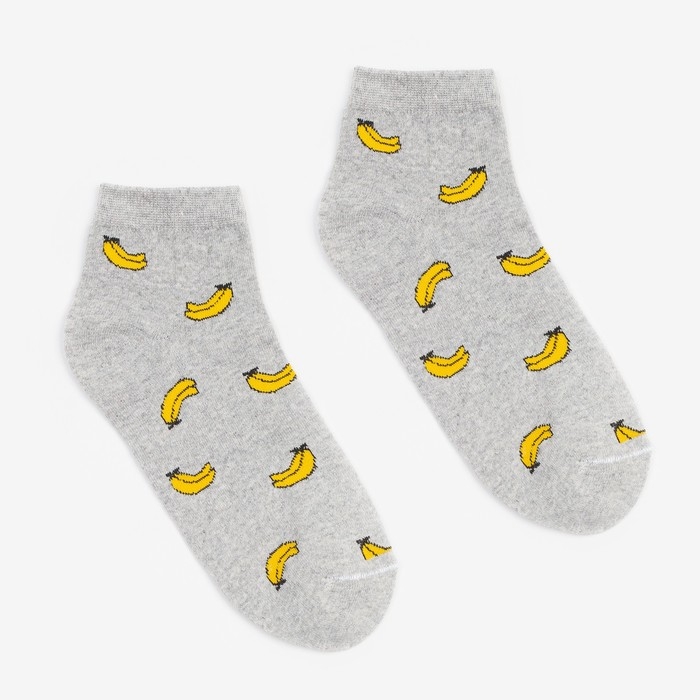 Носки женские &laquo;Бананы&raquo;, цвет серый, размер 23-25