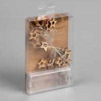 Гирлянда &laquo;Нить&raquo; 2 м роса с насадками &laquo;Звёздочка&raquo;, IP20, серебристая нить, 20 LED, батарейки ААх2 (нет в комплекте), свечение тёплое белое