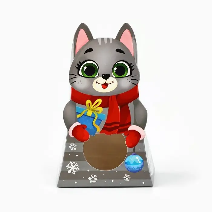 Коробка складная с окном &laquo;Котик&raquo;, 9 х 15.6 х 6 см