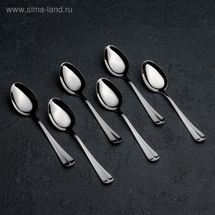 Ложка чайная &laquo;Уют&raquo;, длина 13,7 см, толщина 1,8 мм, цвет серебряный