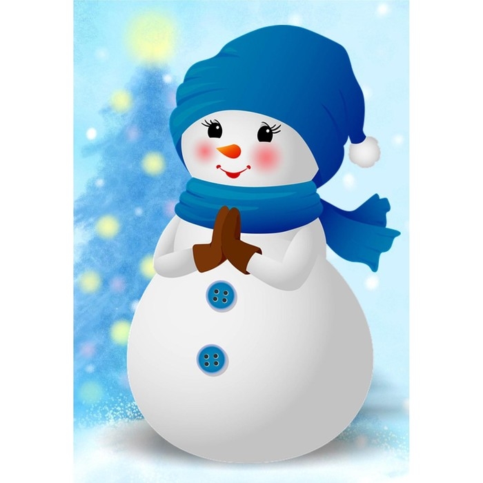 Алмазная мозаика &laquo;Снеговичок&raquo;, 29,5 &times; 20,5 см, 20 цветов