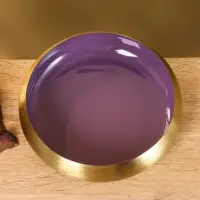 Подсвечник золотой с фиолетовым покрытием, 18&times;18&times;5 см