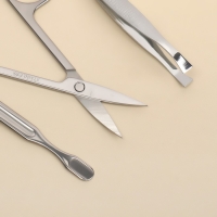 Набор маникюрный &laquo;Мур-мяу&raquo;, 7 предметов, в футляре, цвет чёрный/белый