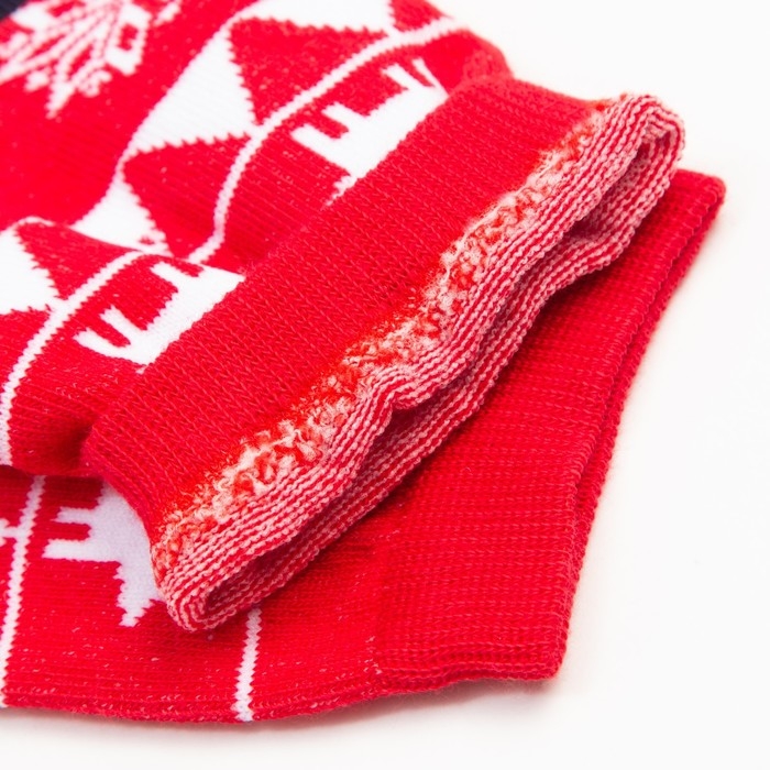 Носки женские &laquo;Узоры и олени&raquo; цвет красный, размер 23-25