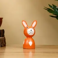 Набор сувенирный &laquo;Зайки&raquo;, h=15 см, h=13 см, h=10 см, дерево, оранжевый