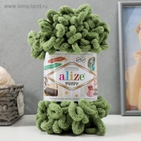 Плюшевая пряжа для вязания руками ALIZE, Puffy, 100 % микрополиэстер, 9 м/100 г, (485 трава)