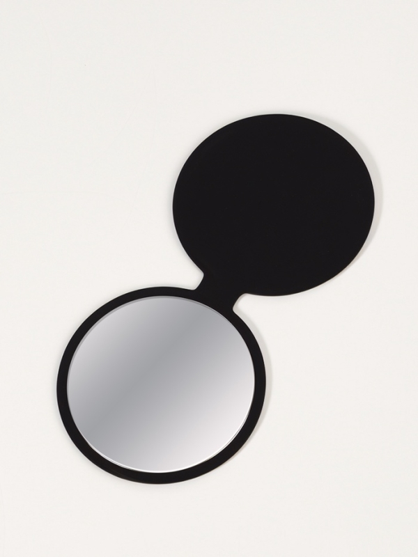 Зеркало складное (1) б/увел d7,2см кожзам/акрил черн пакет QF