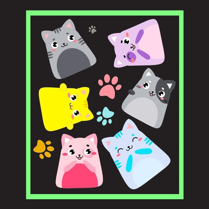 Набор для рисования светом &laquo;Котейки&raquo;, ручка с фонариком и невидимыми чернилами