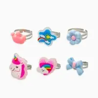 Кольца детские набор 6 шт. &laquo;Выбражулька&raquo; облоко, единорог, форма МИКС, б-р, разноцветный